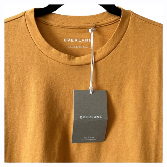 Sold! Everlane Mens Large Yellow Short Sleeve Crewneck Relaxed Fit Tee NEW - Picture 4 of 8